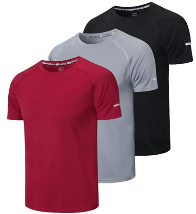 Gaiatiger 3 Piezas Camisetas Manga Corta Hombre Camiseta Deporte Hombre | Secado Rápido Respirable Ropa Gimnasio Running Fitness