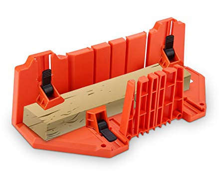 Schneiden Gehrungslade, Kunststoff Gehrungskasten Beschneidungssäge Holzschneiden Handsäge Hardware Werkzeug 14 Zoll mit Klemme Säge Gehrungskasten 35.5 X11 X15cm