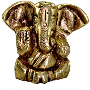 Esplanade Brass Ganesha Idol - 1.2 inches (Small Size) | Home Decor | Ganesh Ganesha | Bal Ganesh | Ganpati Ganapati Murti Statue (Antique)
