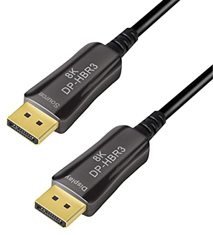 LogiLink CDF0101 - DisplayPort Anschlusskabel AOC (Active Optical Cable), 8K/60 Hz, schwarz, 20 m