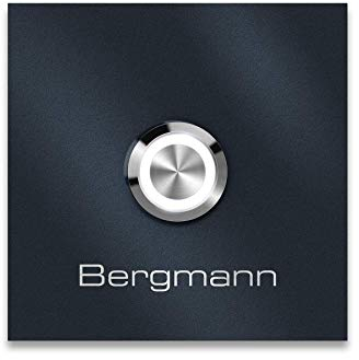 Metzler Türklingel Bergmann in Anthrazit - Haustürklingel Pulverbeschichtet in RAL 7016 - Made in Germany - Klingel Haustür aus Edelstahl V2A - LED Drucktaster wählbar - Größe: 9 x 9 cm