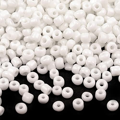 Rocailles Glasperlen 50g 2mm Rocaillesperlen Perlen fädeln Schmuck basteln, Farbe:weiß