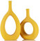 Keramik Vase Gelb,Boho Deko Wohnzimmer,Zitronen Vase,Zitronenvase,Vasen Tischdeko Boho Gelb,Deko Aesthetic,Deko Vasen Set,Vase Zitrone,Deko Gelb,Donut Vase für Pampasgras,Deko Senfgelb,Vase Senfgelb