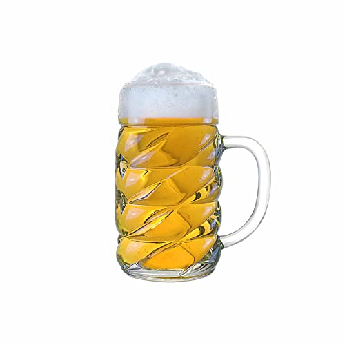 Stölzle Lausitz Diamond Maßkrug 0,5l l Bierkrug im Diamanten-Design I 1 Stück I Bierkrug mit Henkel I Traditionelles Bierglas I spülmaschinenfest I hochwertige Krüge I bruchsicher