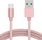 KP TECHNOLOGY Charger For Oppo A17 / Oppo A15 - Nylon Braided Charging Cable [6.6ft/2m] USB A to Micro USB (Micro USB) (ROSE GOLD)