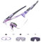 KAPVOE Selbsttönend Fahrradbrille Photochromatische UV400 Schutz Klar Sportsonnenbrille für Herren Damen Sport Radfahren MTB Radbrille Sportbrille Fahren Baseball Laufen Angeln Golf klar Violett 09