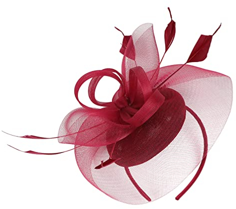 Lurrose Feder Haarspange Hut Braut Hochzeitshut Haarschmuck Für Frauen Sombrero-stirnband Brautgazehut Faszinator Verzierte Stirnbänder Für Damen Retro Tee Bankett Tarnung Seide Schmücken