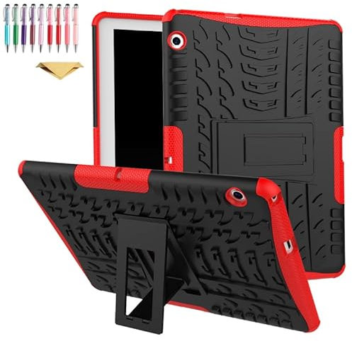 QYiiD Custodia per Huawei MediaPad T3 10 9.6 pollici, ibrida robusta e resistente armatura Defender [assorbimento degli urti] cover con cavalletto per tablet Huawei MediaPad T3 10 (AGS-W09 AGS-L09