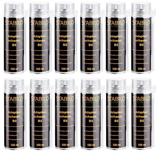 12x Adapterschaum B2-500ml | Montageschaum, Bauschaum, PU Schaum, Füll- und Dämmschaum | 12 Stück