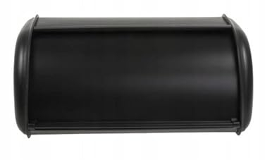 Luckyberg Brotkästen, Brotaufbewahrungsbox, Geräumiger Brotkasten aus Metall, Brot und Kekse Lange Aufbewahren und Frisch, 36cm x 24cm x 15cm (Schwarz Klein)