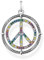 Thomas Sabo Damen Ketten Anhänger Peace, mit mehreren bunten Zirkoniasteinen, 925er Sterlingsilber geschwärzt, Maße: 37 x 28 mm, PE941-318-7