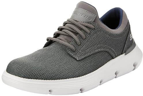 Skechers Herren Garza Reardon Lässige Schuhe, Charcoal Mesh, 43 EU