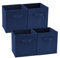 EZOWARE Aufbewahrungskörbe Faltbare Würfel-Aufbewahrungsboxen, 4er-Set, Faltbare Aufbewahrungsbox für Kleinkinder, Kinderzimmer, Zuhause, 26,7x26,7x28cm / Dunkles Denim Blau