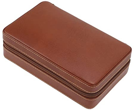 Acouto Custodiaor per Sigari Marrone, Fodera in Legno di Cedro Portatile Viaggi, con Umidificatore e Custodia