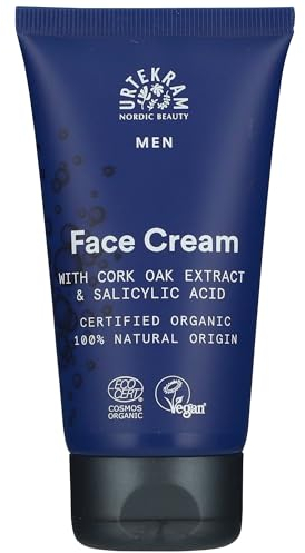 Urtekram - Men's Gesichtscreme - Mit Korkeichenextrakt - Langanhaltende Hydration - Eignet sich für sensible Haut und beugt Reizungen nach der Rasur vor - 75 ml, vegan, Bio, natürlichen Ursprungs