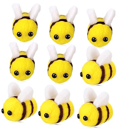 SAFIGLE 24st Filz Biene Mini-bienen-bastelarbeiten Modeschmuck Plüschwürfe Biene Handwerk Dekoration Plüschornamente Handwerk Bienen Filz-bienen-ornamente Hummel Bommel Wolle Wollfilz Kind