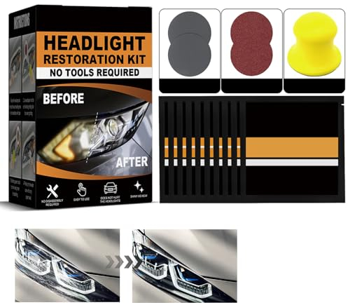 XdealCozyxc 2PCS Car Headlight Restoration Cleaning Kit, Restowipes for Headlights Polishing