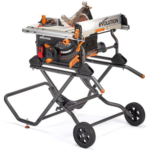 Evolution Power Tools R255TBLX Sega Da Banco Con Supporto(La Prossima Generazione Rage 5-S)Lama Da Taglio Multimateriale Inclusa Taglia Legno Metallo Plastica,Smusso A45°,Angolo Obliquo +/- 60°,1650w