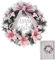 SunaOmni Weihnachtskränze, 30 cm, Türkranz-Dekoration mit Schleife, Blumen und Kugeln für drinnen und draußen, Rosa