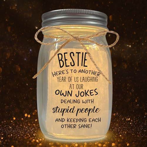 Cidobi Friendship Gifts for Bestie, Gifts for Best Friends, Mason Jar Night Light, Perfect for Home Bedroom Decoration Lights