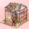 WYFCR Casa ,de Muñecas en Miniatura Invernadero con Luz DIY Miniature House Maquetas para Montar, Manualidades de Madera Regalos de para Adultos, Mujeres, Niñas