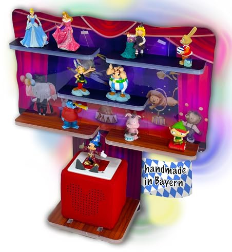 Smagnon Tonie Regal aus Acryl mit LED Beleuchtung - Passend für Toniebox oder Tonie Figuren für Jungs und Mädchen (Zirkus Zelt)
