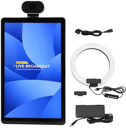 Qcwwy Transmisión en Vivo Pantalla Táctil Interactiva Máquina de Transmisión en Vivo Virtual Inteligente Pantalla Grande para Escritorio, Monitor de Cámara para Escultura de (Enchufe