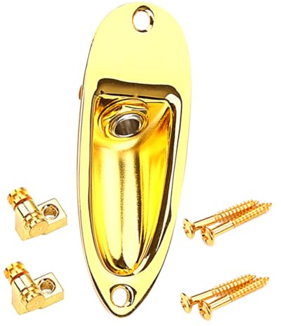 Goldenes Gitarrenpressen Saitenschnallen Satz für E-gitarren 1 Satz | Metall Ausführung, Output Jack Enthalten, Feine Verarbeitung mit Delikaten Details, Leichtes Satz