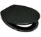 Marco Paul 18 Standard Traditional Black Glitter Wooden MDF Toilet Seat Universal Adjustable to Fit Most Toilets Oval Seat with Hinges & Parts Bathroom En-Suite Office Home Indoor (18 Black Glitter)
