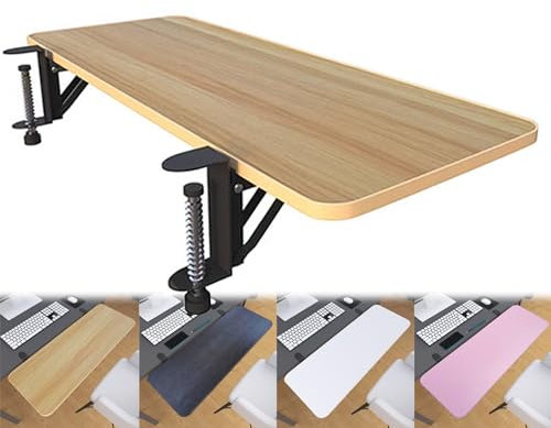Foldable Desk Extender Armrest Shelf for Keyboard Tray 60cm Length Space Saving Elbow Arm Support Pink