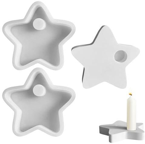 Silikonform Weihnachten Kerzenhalter, Silikonformen Gießformen Silikonform Stern Silikon Gießform Kerzenhalter Zahlen Gießform Kerzenhalter Stern Silikonform Einschieber Gießformen für Beton (F)