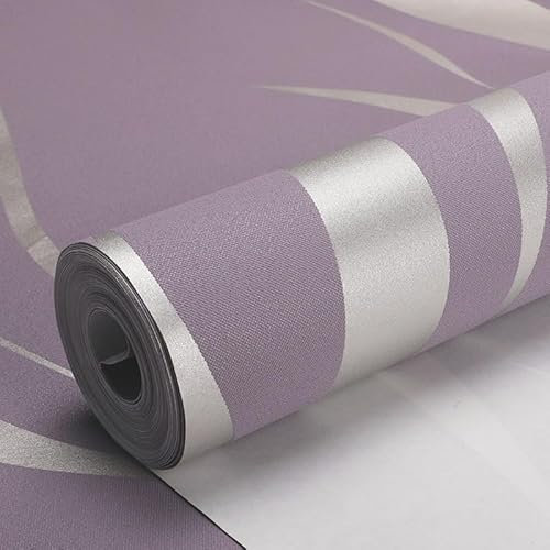 Camiraft Purple Embossed Wallpaper Non-Woven Wave Stripes Roll 3D Embossed Wave Wallpaper Silver Glitter Wallpaper Feature Stripe Modern Geometric Patterned Taupe for Livingroom Bedroom Kitchen