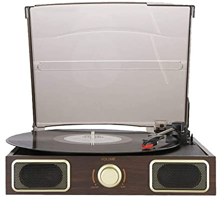 Tocadiscos de Vinilo con 2 Altavoces Tocadiscos para Discos de Vinilo Maleta Vintage portátil de 3 velocidades Tocadiscos de Vinilo para música Compatible con Discos de 7/10/1(