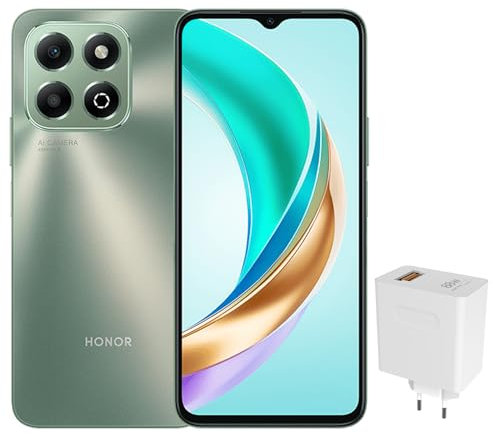 HONOR X6b Smartphone 4G, 4GB RAM, 128GB ROM, écran 6,56, 90Hz TFTLCD, batterie 5200mAh, appareil photo 50MP, Helio G85, Android 14, double SIM, NFC (Vert)