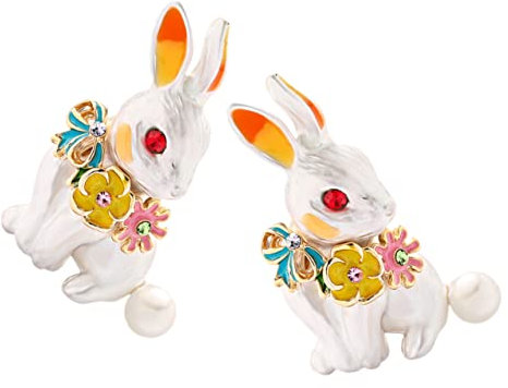 DEARMAMY Brosche Anstecknadel Hasenbrosche Anstecknadel Für Damen Osterhasenbrosche Tierbroschen Modisches Design Für