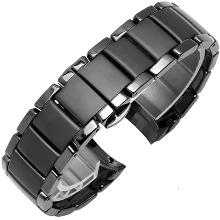 LANAPPTLTG Uhrenarmbänder Keramik-Uhrenarmband männlich passend for Armani Ar1400 1410 1451 1452 schwarzes Uhrenarmband weiblich 22 24 mm Uhrenarmband(AR1451-24mm)