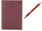 Buchkalender 2026 / Chefkalender / Farbe: bordeaux + Metallkugelschreiber