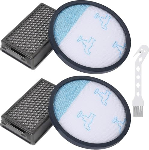 Lot de filtres HEPA de pour aspirateur Rowenta Compact Power XXL RO4811EA RO4871EA RO4855EA RO4826EA, 2 Filtres + 2 Pré-filtres + Brosse de Nettoyage