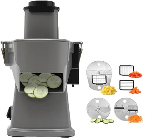 Affettatrice Elettrica Multifunzione 4 In 1, Taglia-Patatine Fritte, Grattugia E Affetta-Cipolle E Patate, Con 5 Lame In Acciaio Inox, Lame Rimovibili Per Una Facile Pulizia