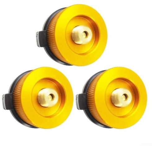 ZiStarlilife Confezione da 3 adattatori per gas da campeggio, butano, isobutano, con funzione di sicurezza di chiusura automatica, materiale in alluminio e rame, per cucinare all'aperto (arancione)