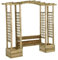 Arche de Jardin en Bois, Arche à Rosiers avec Treillis Pergola de Jardin avec Banc et jardinières Bois de pin imprégné