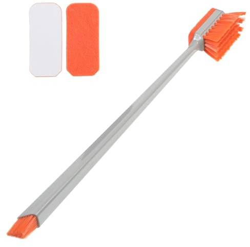 Eldraqth Small Fish Tank Cleaner Brush, 11.8 Inch Glass Aguarium Cleaning Tool with 2 Cleaning Replacement Pads Algae Scraper Fish Tank Cleaner Scraper for Cleaning Glass and Acrylic Aquariums | 3-in-1 Multifunctional