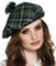 Boland - Barett Mrs. Tartan, Gummiband, Schottenmütze, Hut, Schottland, Highlands, Kostüm, Karneval, Mottoparty, Grün
