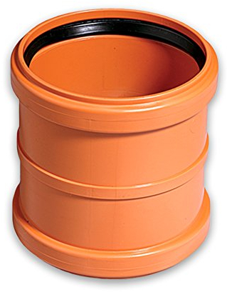Gebr. Ostend. Kunststoffe GmbH KG-Doppelmuffe DN 110, PVC-U, Orange, Kanalsystem