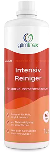 glimtrex Parkettreiniger Remover (1,0l) - Holzboden Reiniger löst stärkste Verschmutzungen ohne Probleme – hochwirksamer Holzreiniger anwendbar auch als Laminatreiniger & Möbel Reiniger