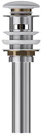 doporro Waschbeckenstöpsel Waschbecken & Waschtisch Stöpsel Ø 66mm | Druckknopf Pop-Up Ventil PU014 chrom | Ablaufgarnitur Abflussstopfen mit Überlauffunktion