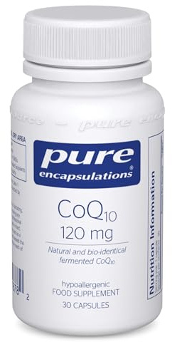 Pure Encapsulations CoQ10 120mg, Coenzyme Q10, 30 Capsules | Cellular Energy Support, 120mg Biologically Active Coenzyme Q10 Produced by Natural Fermentation, Bio-Identical