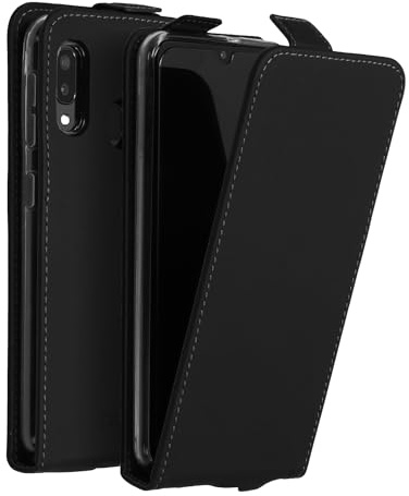 ACCEZZ Flipcase Hülle kompatibel mit Samsung Galaxy A20e– Flip Case Tasche – Handytasche zum Aufklappen in Schwarz [1 Kartenfach, Magnetverschluss, Premium Kunstleder]