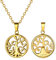 Richsteel Collier Pendentif Arbre de Vie Symbole Urne-Memorial Ash Souvenir Bijoux - Personnalisé Gravé en Acier INOX Argenté avec Chaîne20+2 +Kit de Remplissage Couleur Or 18K