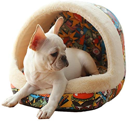 Haustier-Zelt-Cave-Bett Für Katzen Kleine Hunde, Selbst Erwärmende Dreieck Haustier-Katze-Bett-Zelt House, Cat Zelt Kitten-Bett-Katze Hut Iglu Mit Abnehmbarem Kissen-Auflage-Und Wasserdicht Bottom